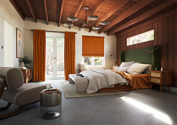 Ultra Luxe Velvet, Rust - Motorised Roman Blind - Image 6